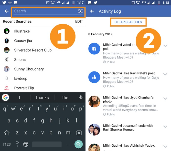 How To Delete Search History in Facebook App