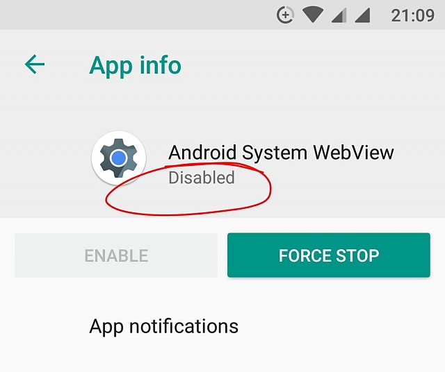 How to Enable Android System Webview