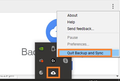Restart Backup and Sync