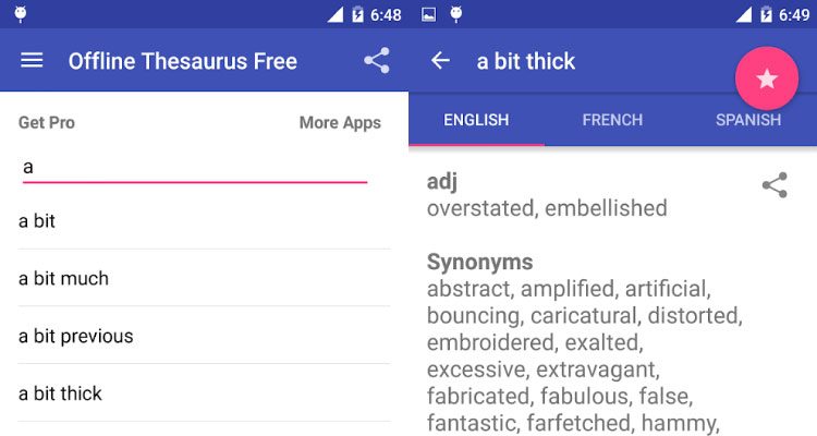 Offline Thesaurus Dictionary