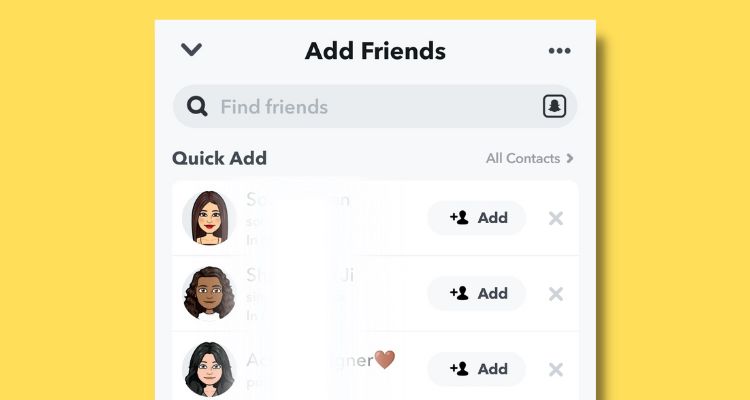 how to show quick add on snapchat